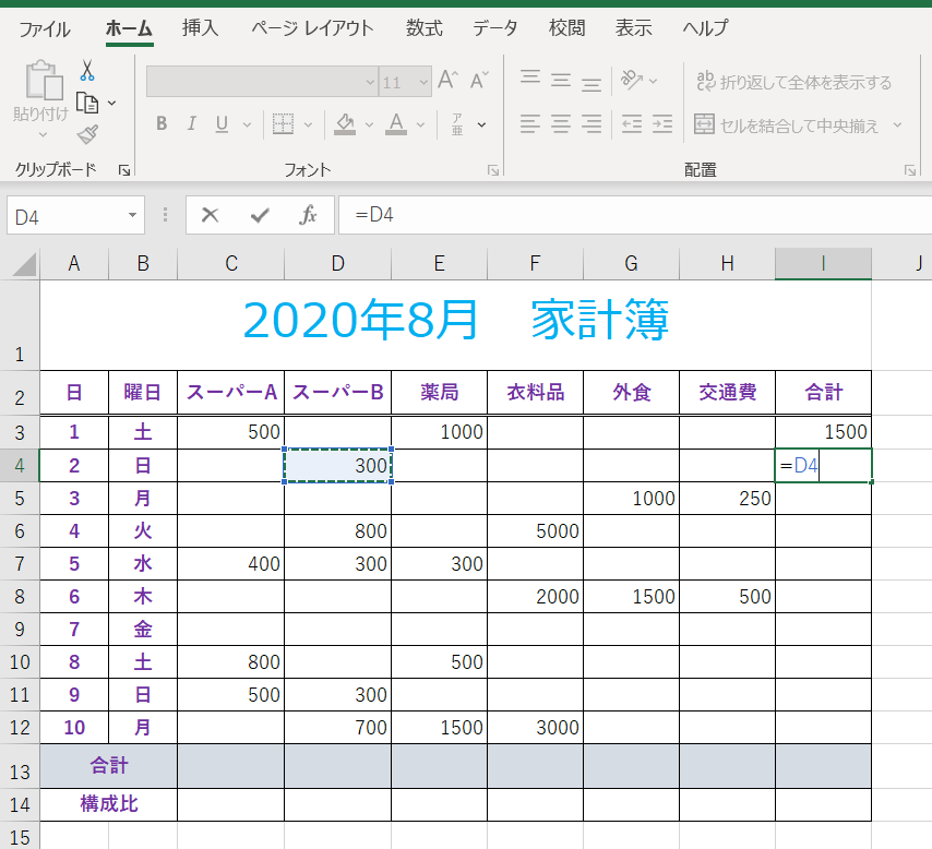 参照セルがセル番号で表示された画像