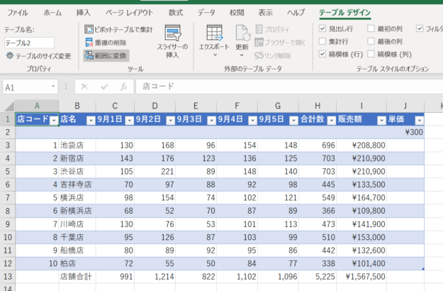 範囲に変換ボタンをクリックしようとしている画像